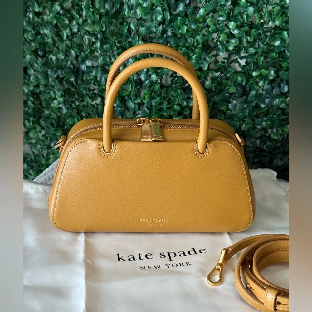 Kate Spade Retail Grace Bag in Curry / Mustard Yellow Leather Handbag Crossbody